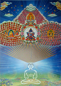 Современное тибетское искусство визуализации, художник Тензин Гьяцо. Студия волшебника